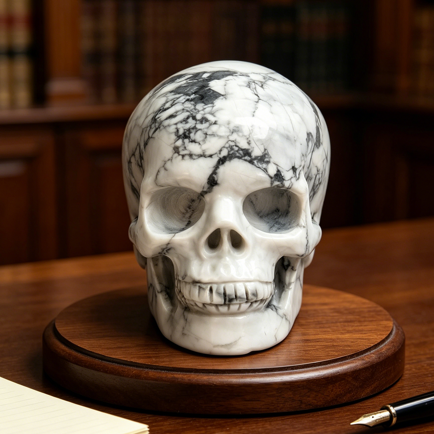 7-10 inch White Howlite Crystal Skull - Titan Series Large Scale Crystal Skull