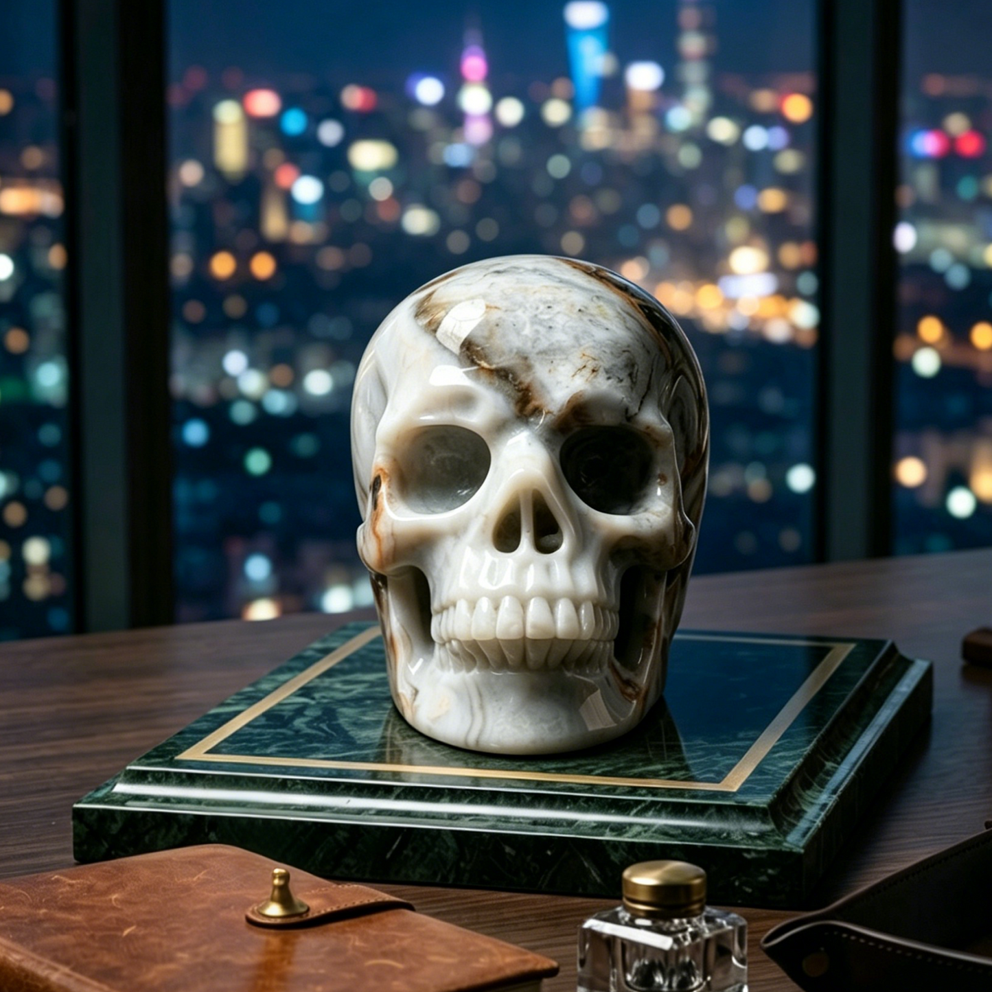 7-10 inch Crazy Lace Agate Skull -Titan Series Large Scale Crystal Skull