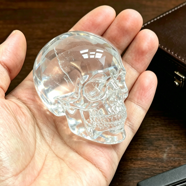 2 Zoll großer, klarer Quarz-Kristallschädel – Mini-Kristallschädel