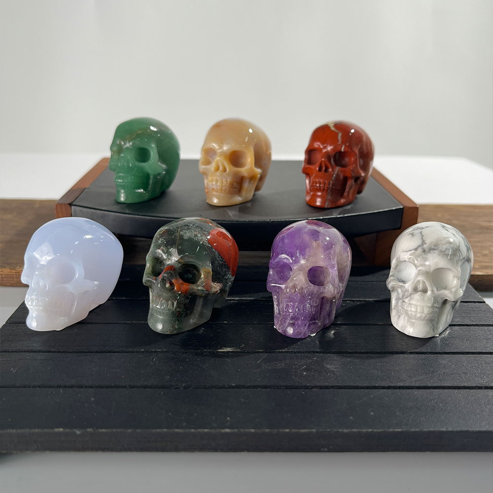 1.75 inch Crystal Skull Collection - Hand Carved Natural Gemstone
