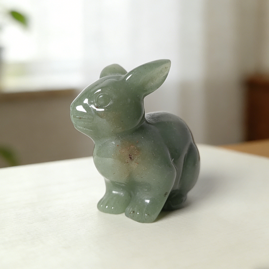Green Aventurine Rabbit Carving – Lucky Stone Sculpture