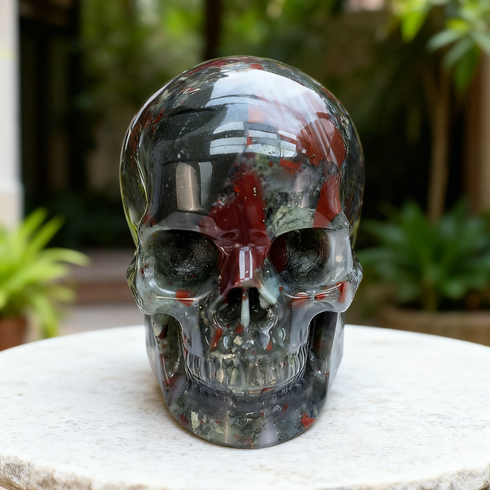2 Inch African Bloodstone Crystal Skull – Mini Gemstone Skull