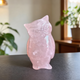 Rose Quartz Owl Carving – Hand Carved Natural Stone