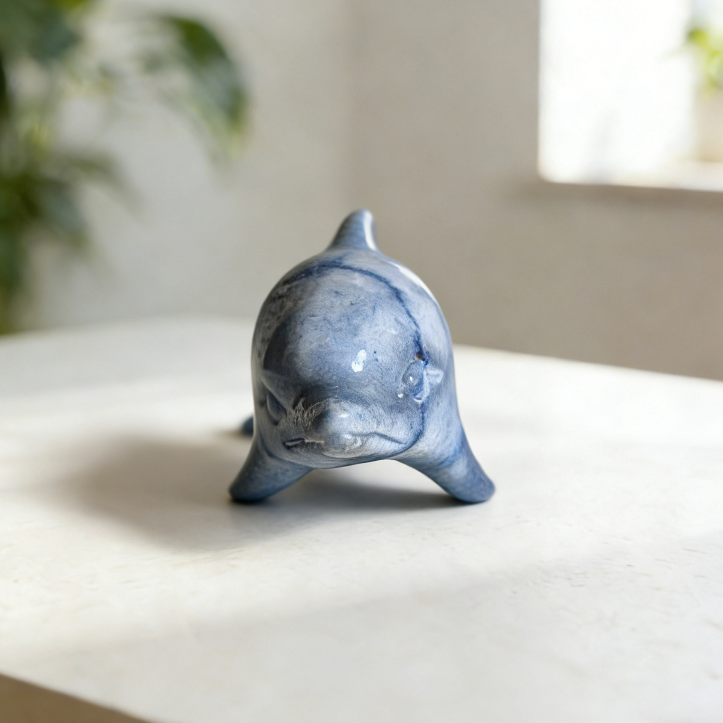 Blue Aventurine Dolphin Carving – Natural Gemstone Sculpture