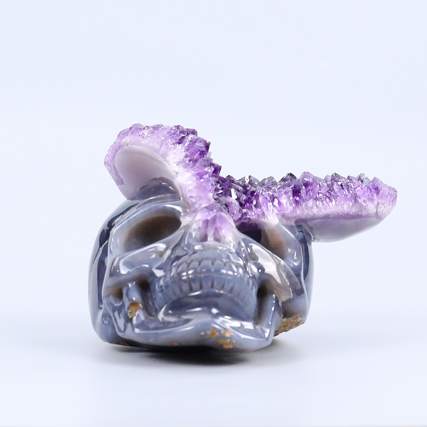 Amethyst Cluster Crystal Skull Sculpture