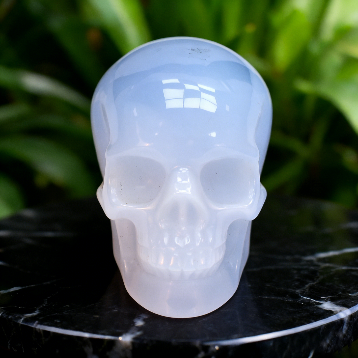 3 Inch Blue Chalcedony Crystal Skull – Hand Carved Natural Stone