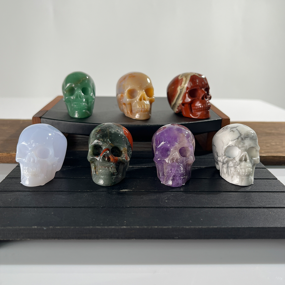 1.75 inch Crystal Skull Collection - Hand Carved Natural Gemstone
