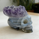 2 inch Amethyst Cluster Crown Crystal Skull - Hand Carved Natrual Crystal
