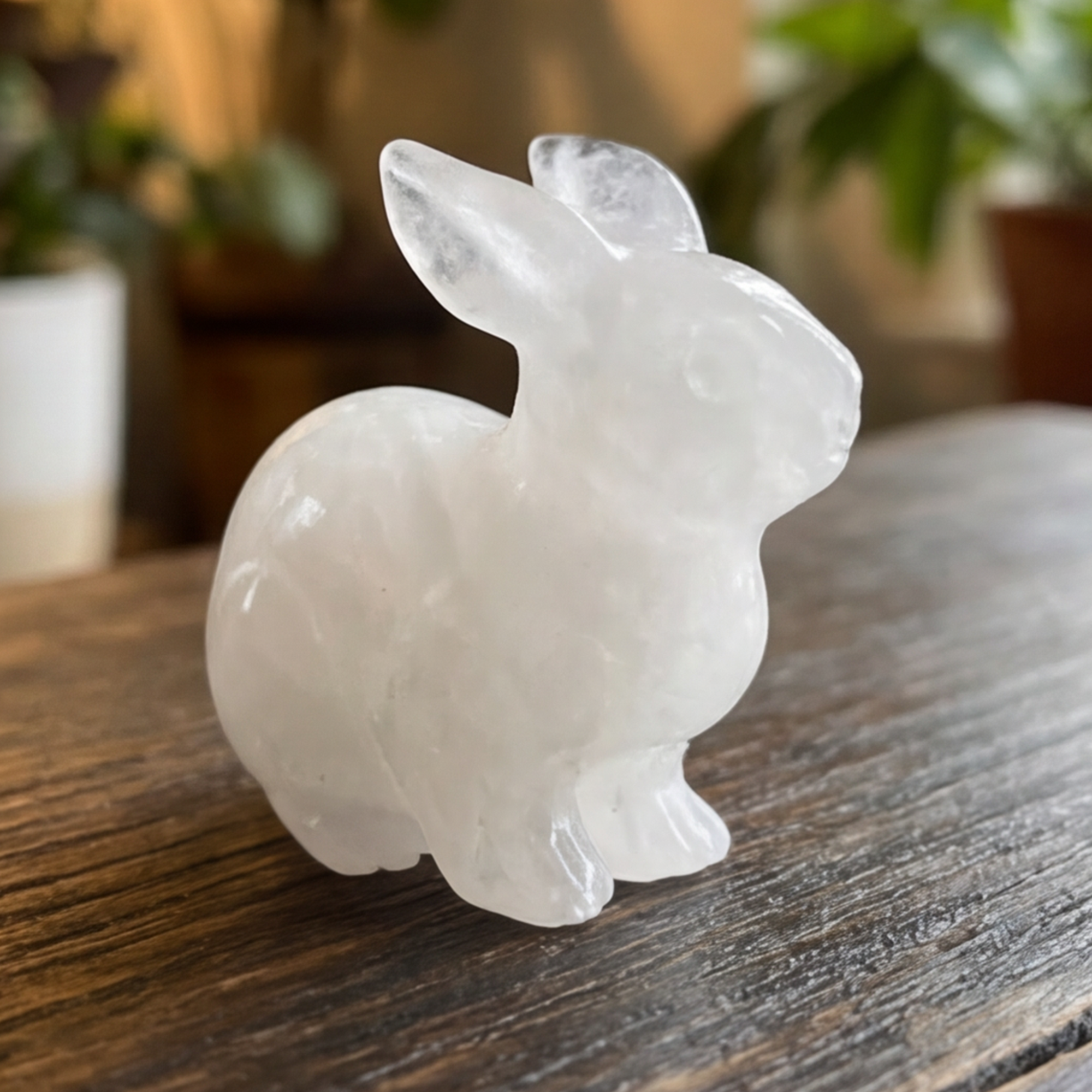 Angolan Quartz Rabbit Carving – Healing Crystal Animal