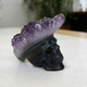 1.69 inch Amethyst Cluster Crown Crystal Skull - Hand Carved Natrual Crystal
