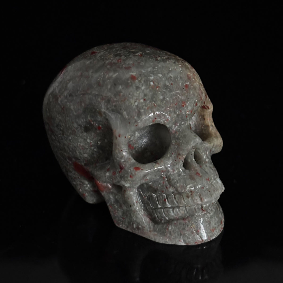 2" African Bloodstone Crystal Skull - Pattern C