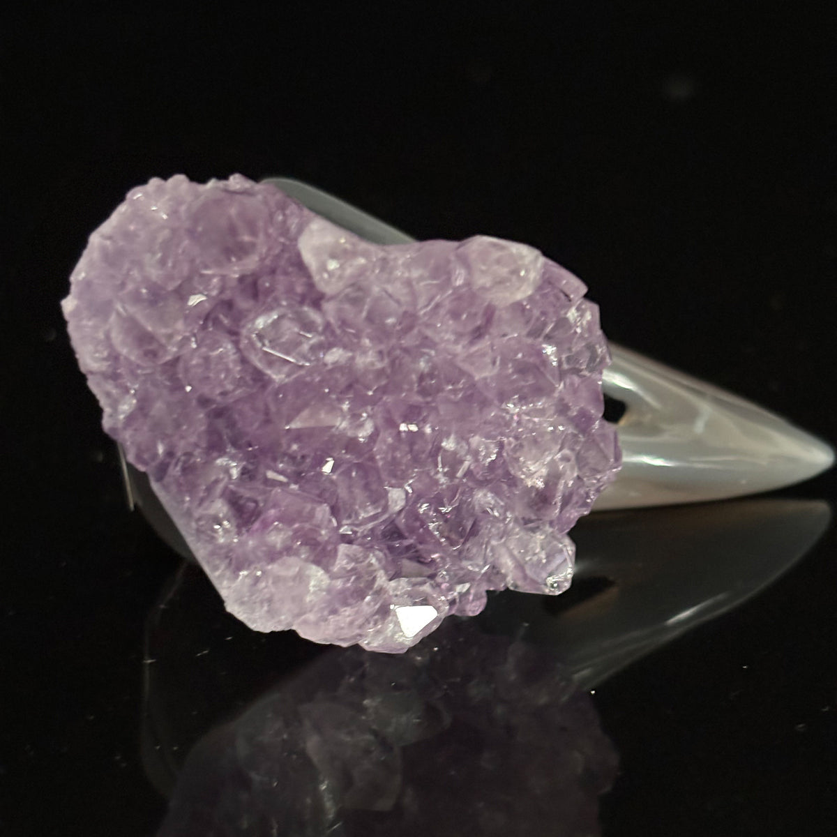 Amethyst Cluster Raven skull sculpture
