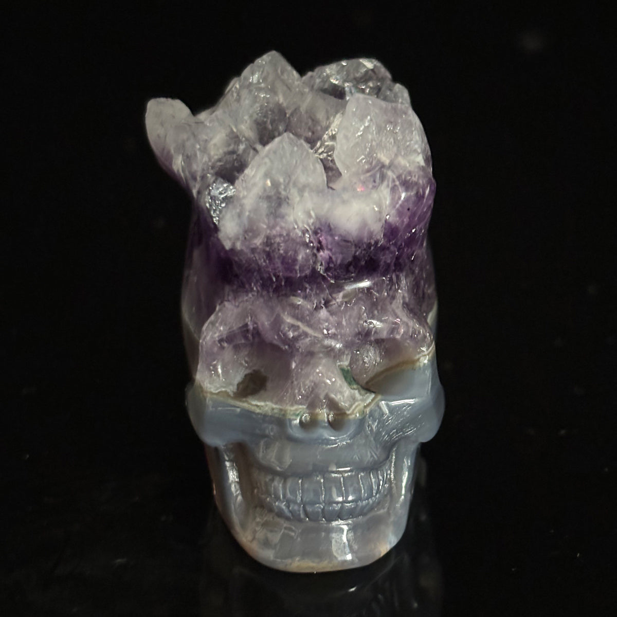 Amethyst Cluster Crystal Skull - Pattern A