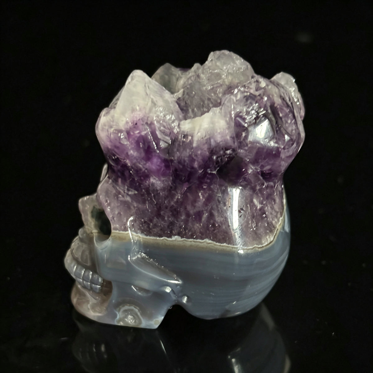 Amethyst Cluster Crystal Skull - Pattern A