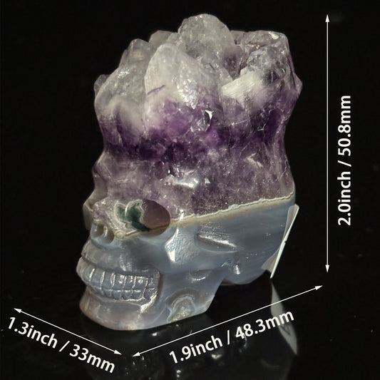 Amethyst Cluster Crystal Skull - Pattern A