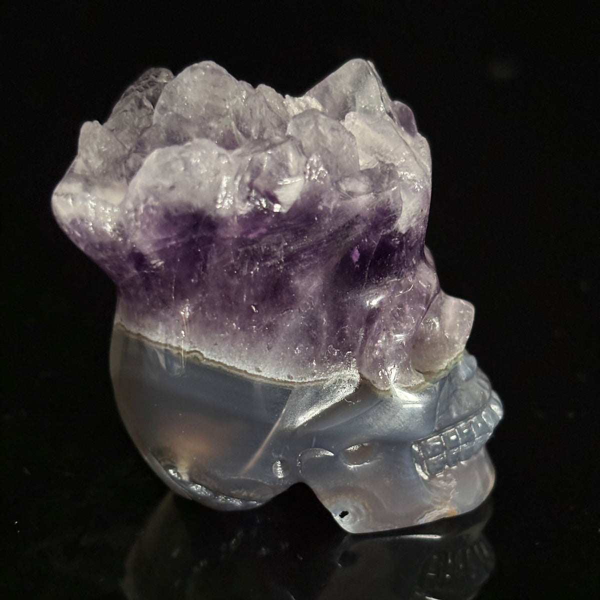 Amethyst Cluster Crystal Skull - Pattern A