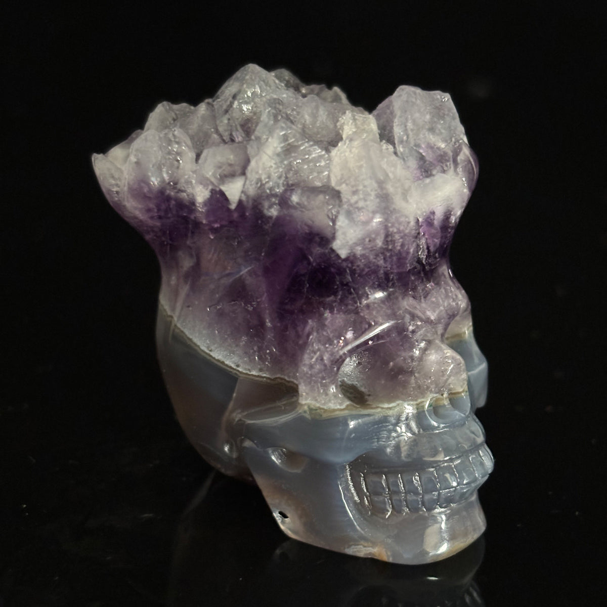 Amethyst Cluster Crystal Skull - Pattern A