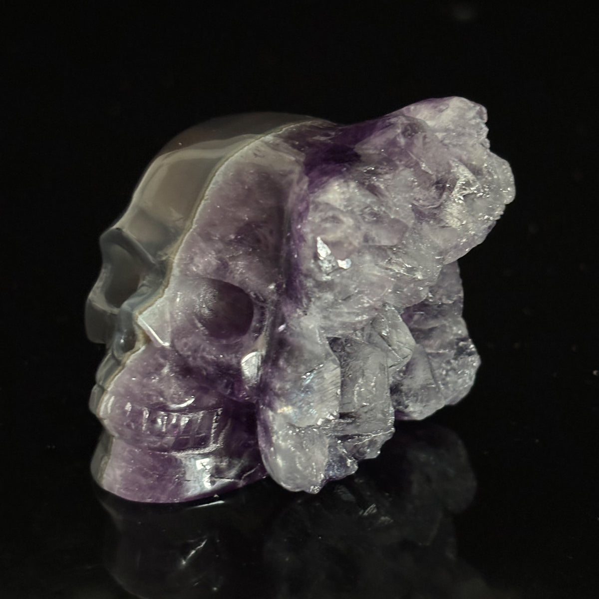 Amethyst Cluster Crystal Skull - Pattern B