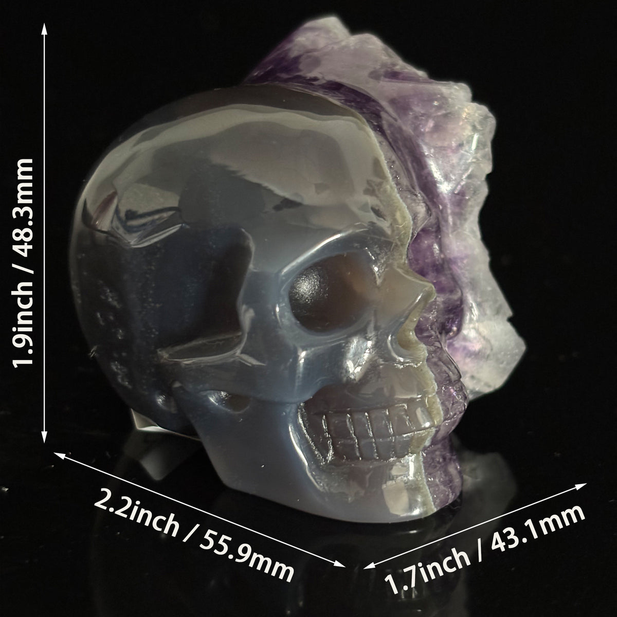 Amethyst Cluster Crystal Skull - Pattern B