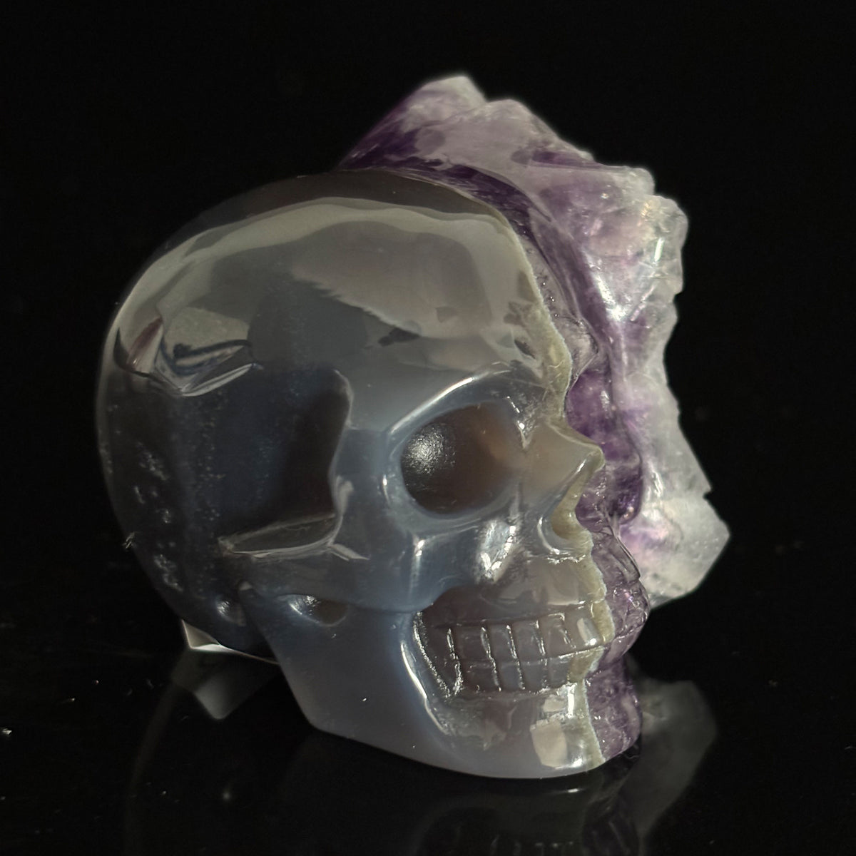 Amethyst Cluster Crystal Skull - Pattern B
