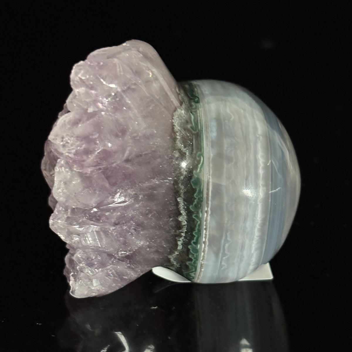 Amethyst Cluster Crystal Skull - Pattern C