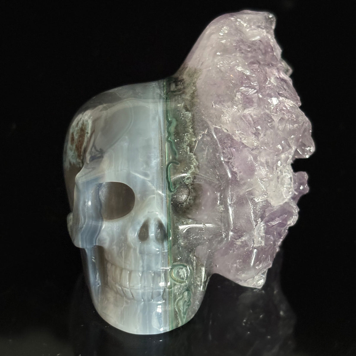 Amethyst Cluster Crystal Skull - Pattern C