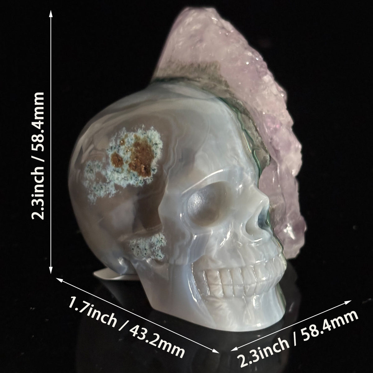 Amethyst Cluster Crystal Skull - Pattern C