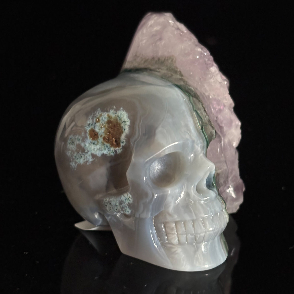 Amethyst Cluster Crystal Skull - Pattern C