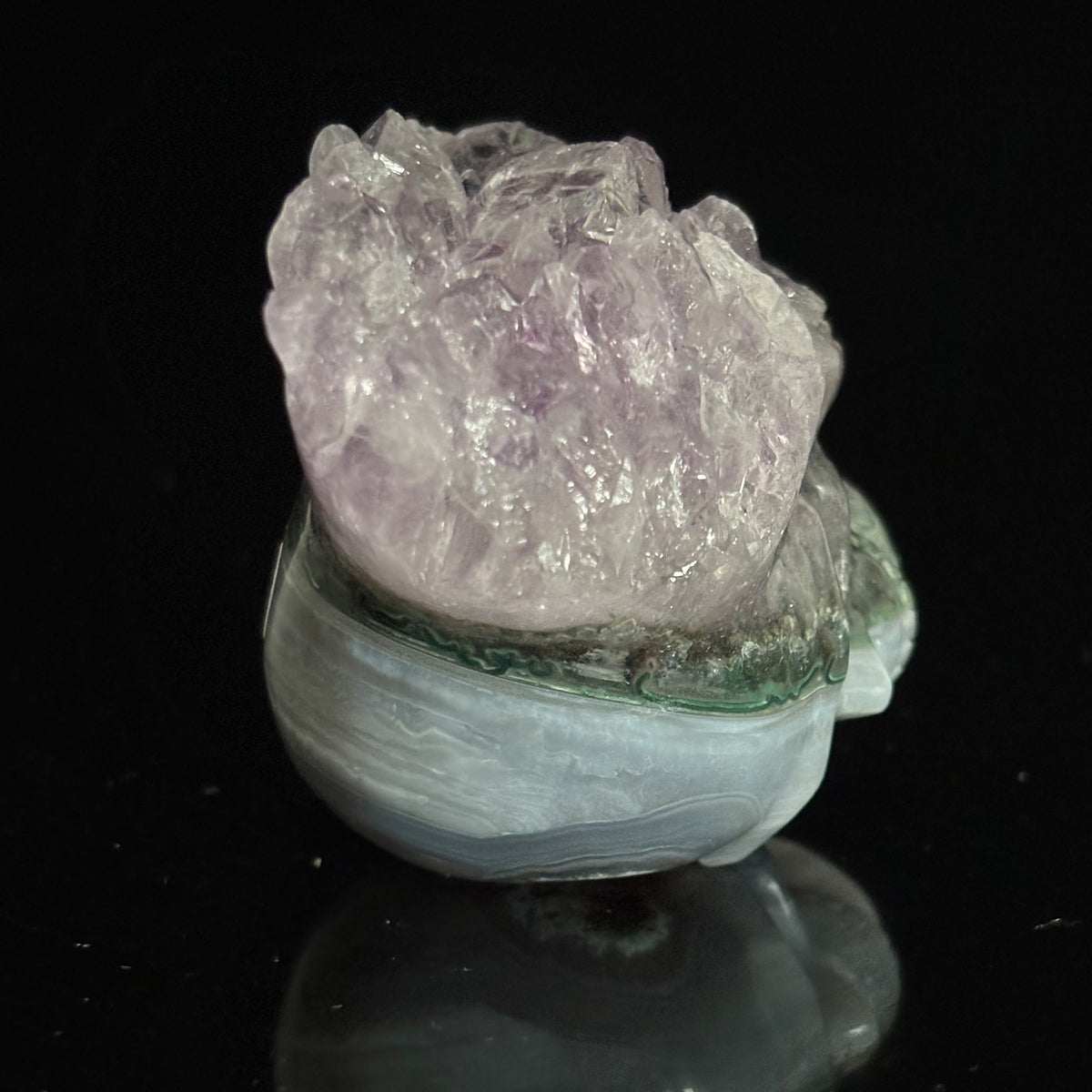 Amethyst Cluster Crystal Skull - Pattern C
