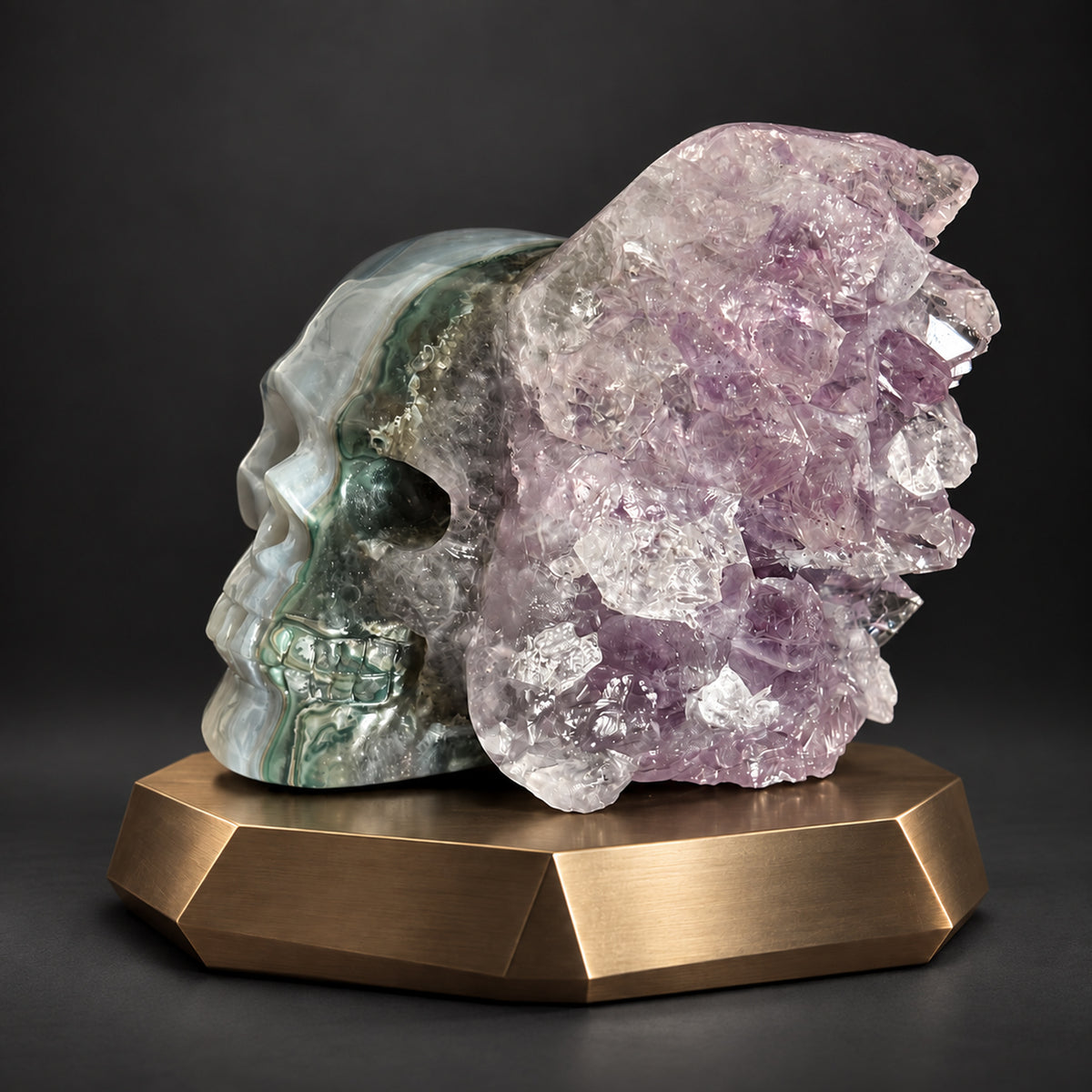 Amethyst Cluster Crystal Skull - Pattern C