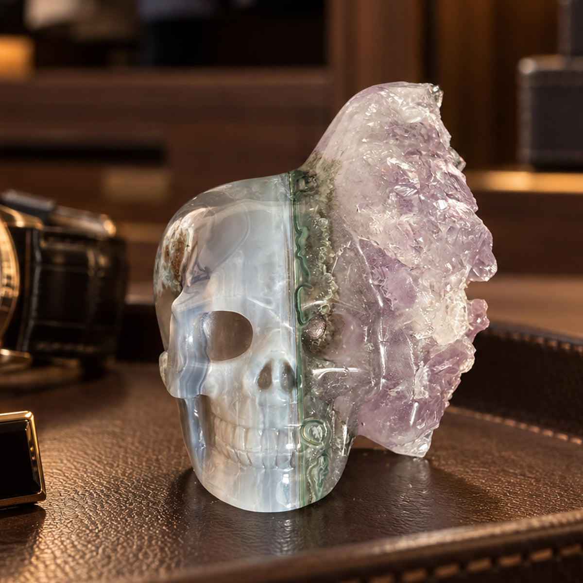 Amethyst Cluster Crystal Skull - Pattern C