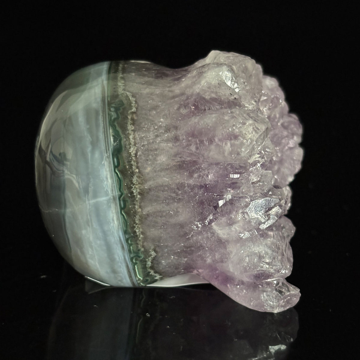 Amethyst Cluster Crystal Skull - Pattern D