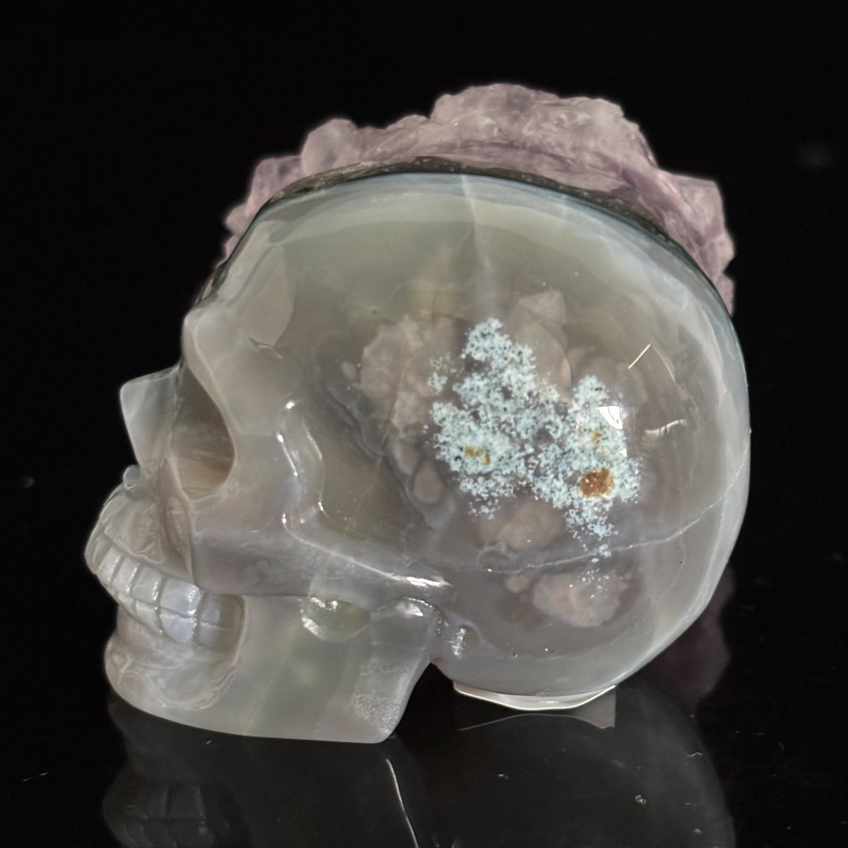 Amethyst Cluster Crystal Skull - Pattern D