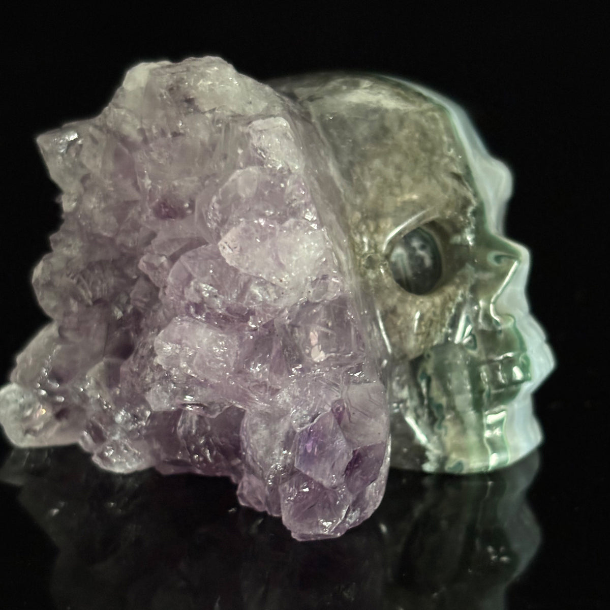 Amethyst Cluster Crystal Skull - Pattern D