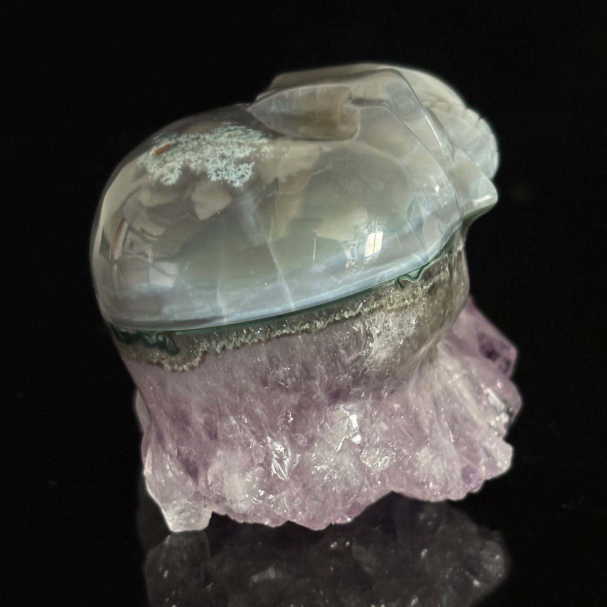Amethyst Cluster Crystal Skull - Pattern D