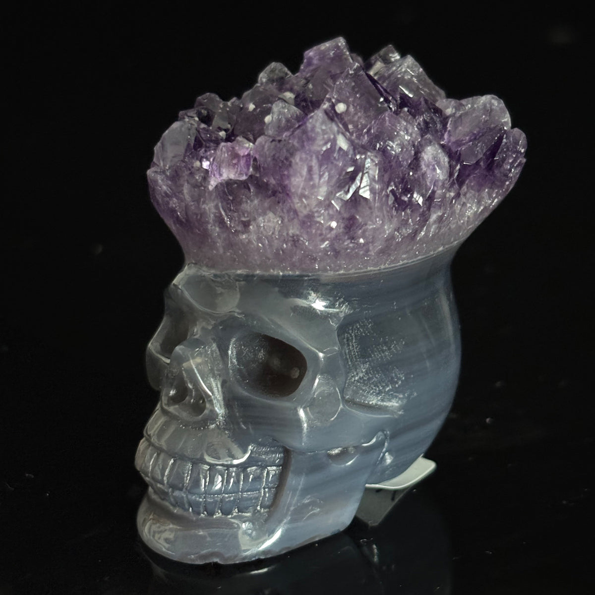 Amethyst Cluster Crystal Skull - Pattern E