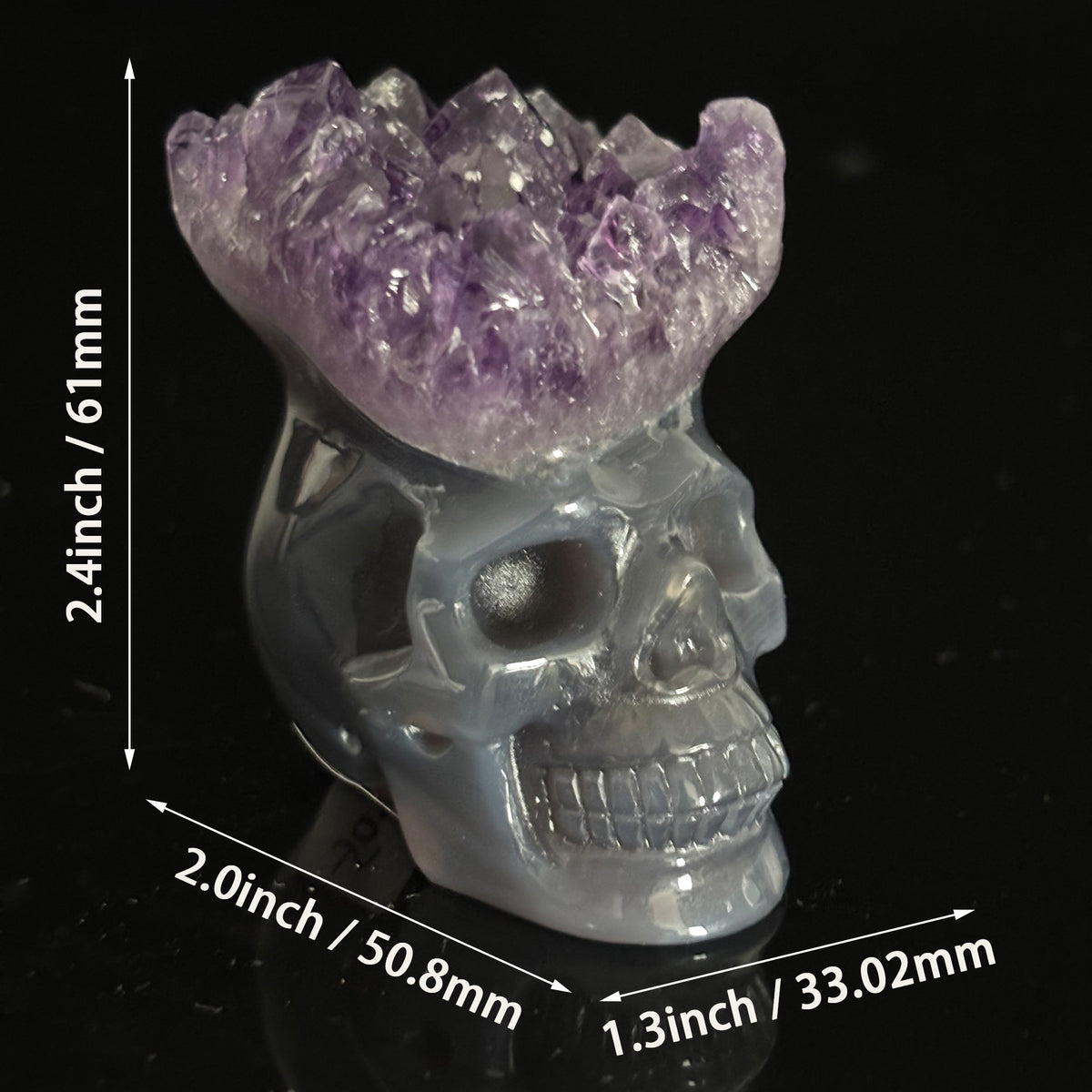 Amethyst Cluster Crystal Skull - Pattern E