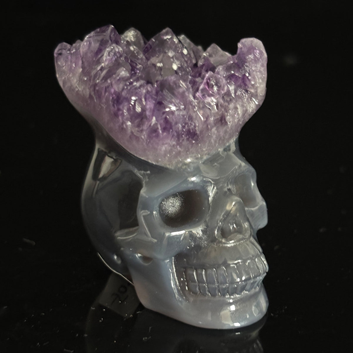 Amethyst Cluster Crystal Skull - Pattern E