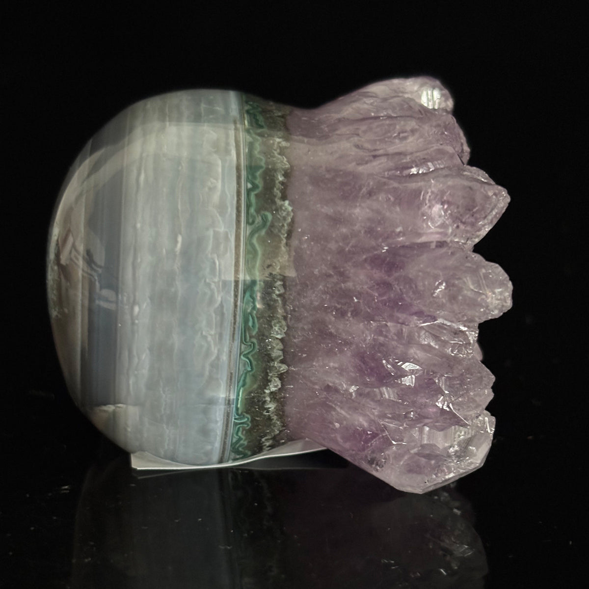 Amethyst Cluster Crystal Skull - Pattern F
