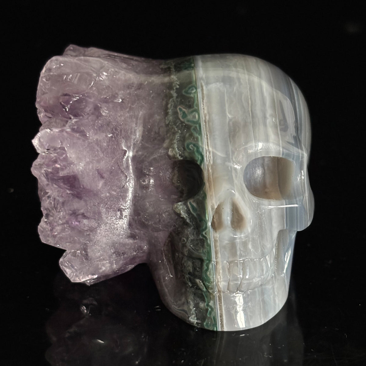 Amethyst Cluster Crystal Skull - Pattern F