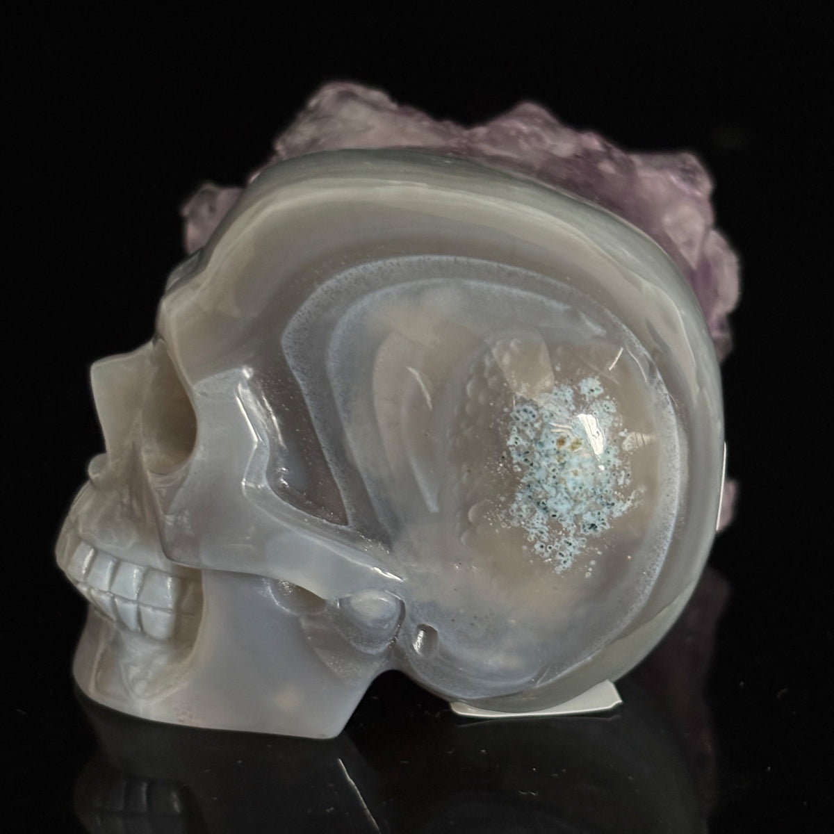 Amethyst Cluster Crystal Skull - Pattern F