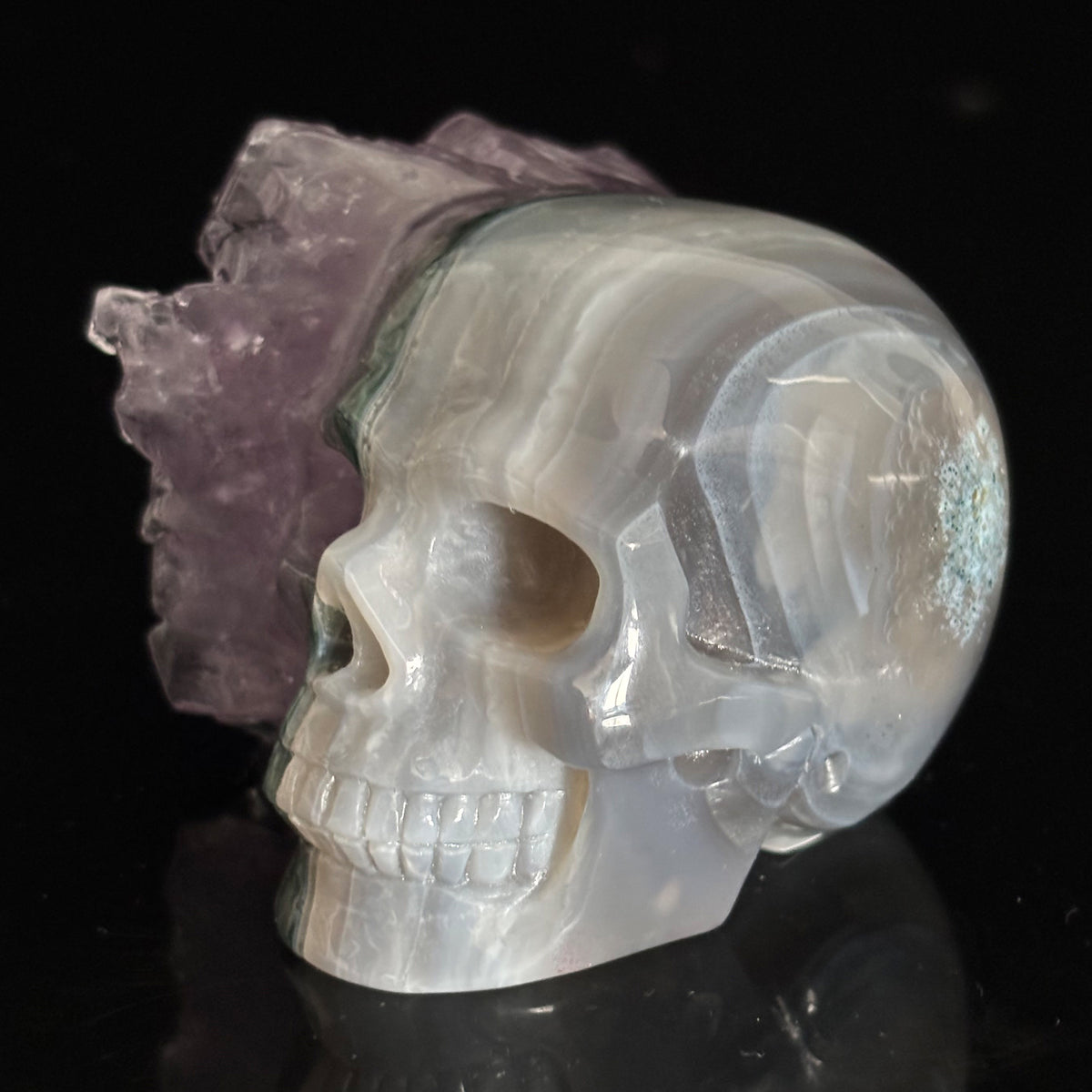 Amethyst Cluster Crystal Skull - Pattern F