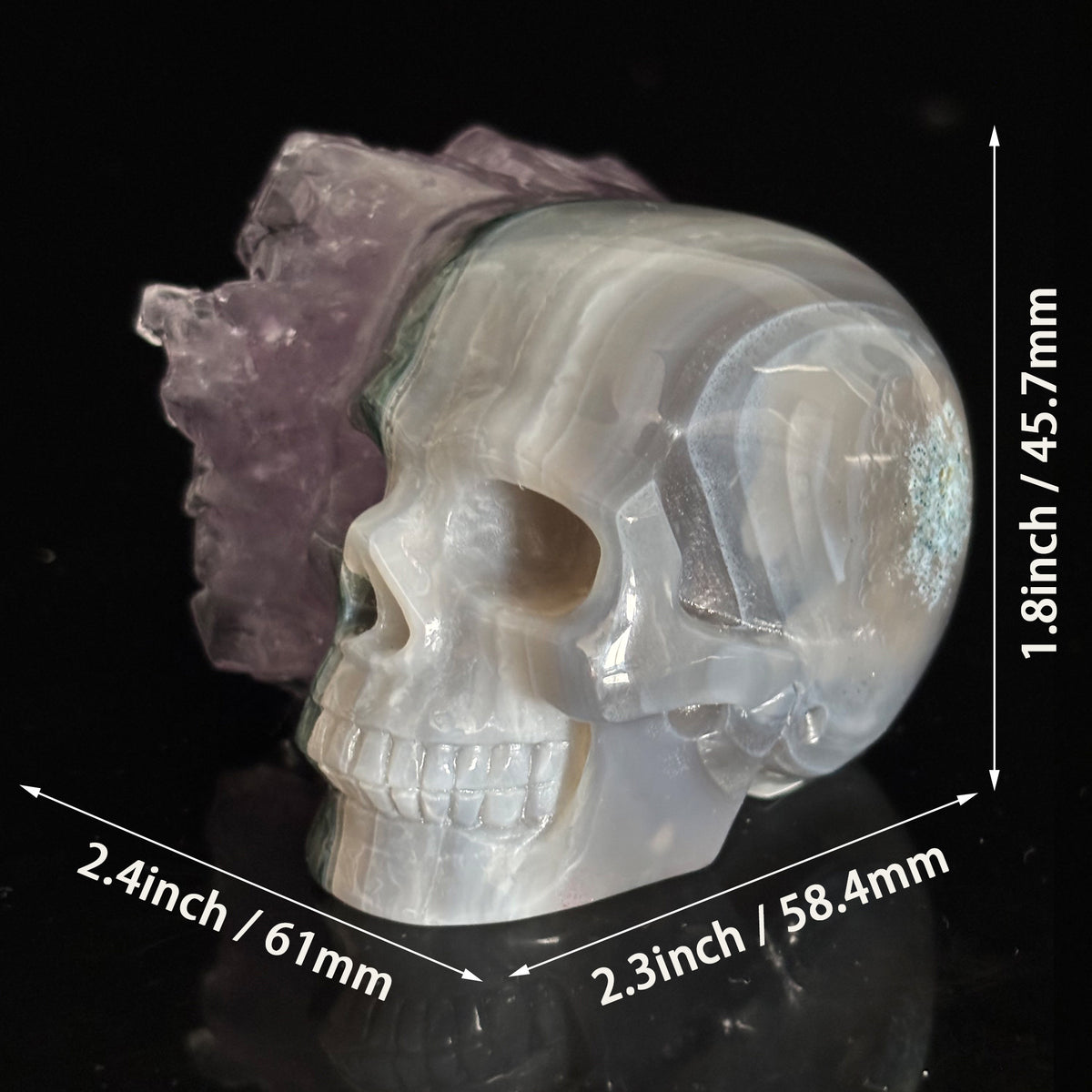 Amethyst Cluster Crystal Skull - Pattern F