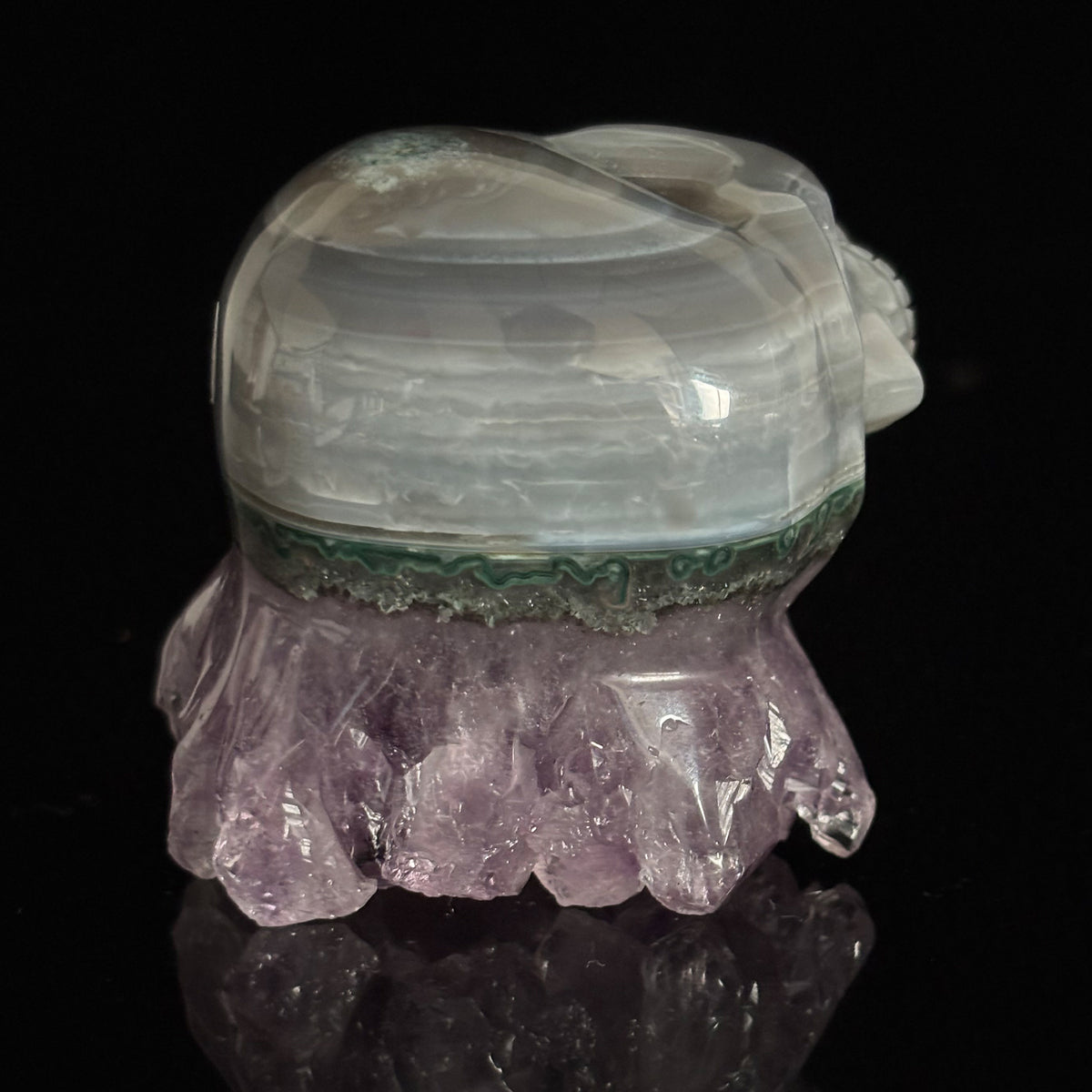 Amethyst Cluster Crystal Skull - Pattern F