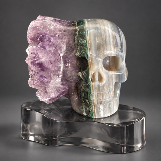 Amethyst Cluster Crystal Skull - Pattern F