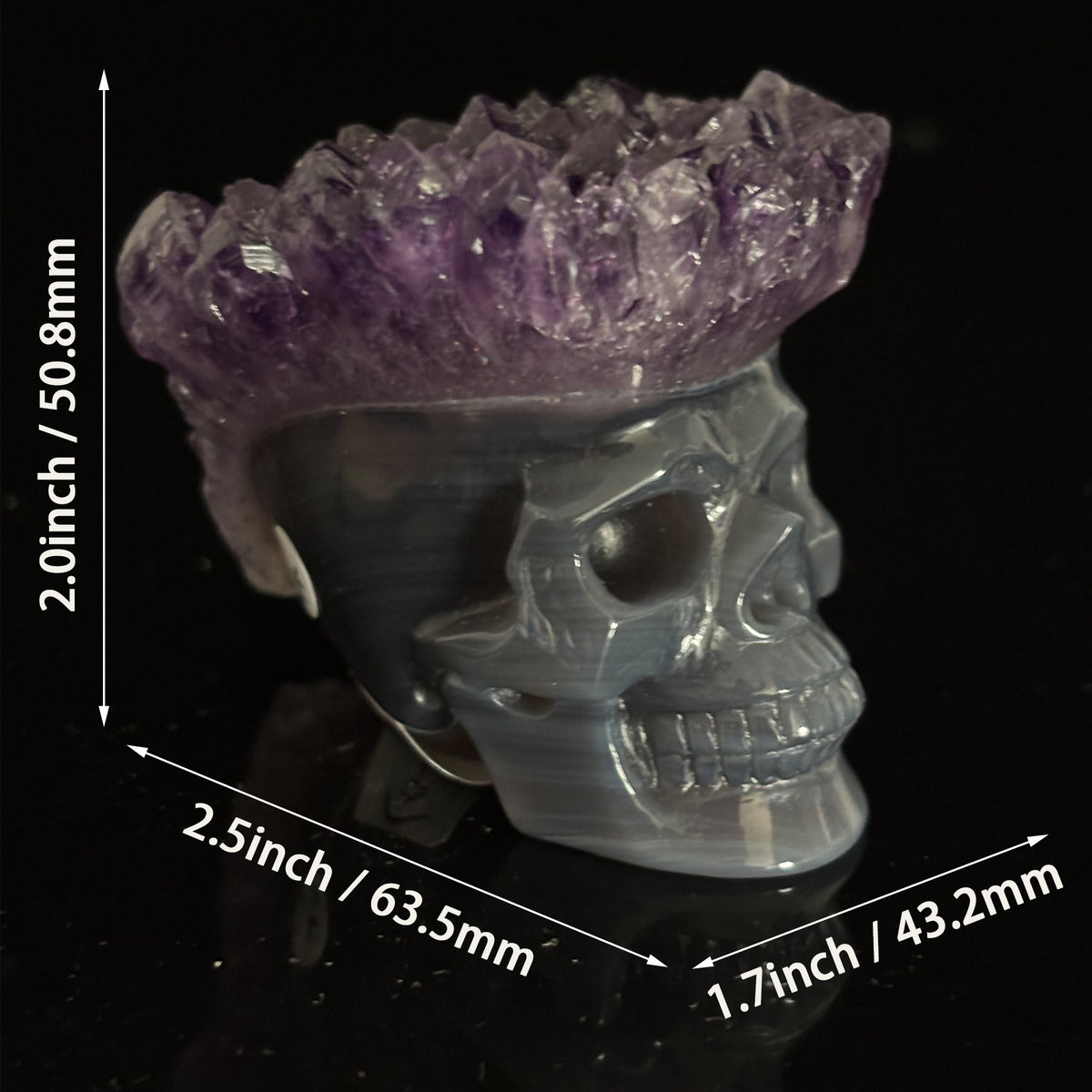 Amethyst Cluster Crystal Skull - Pattern G