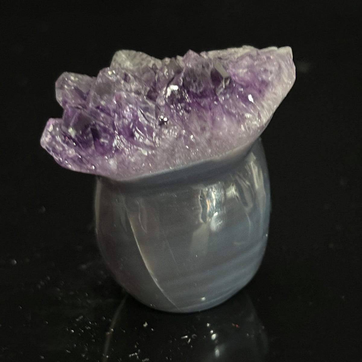Amethyst Cluster Crystal Skull - Pattern H