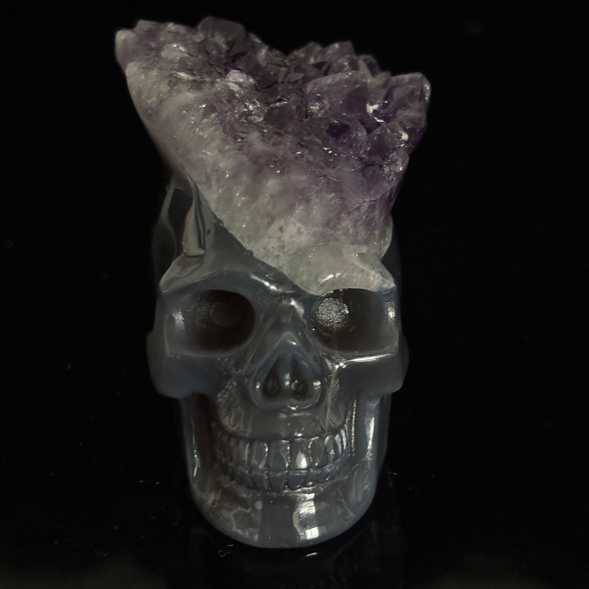 Amethyst Cluster Crystal Skull - Pattern H