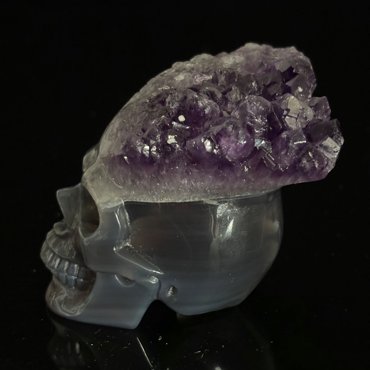 Amethyst Cluster Crystal Skull - Pattern H