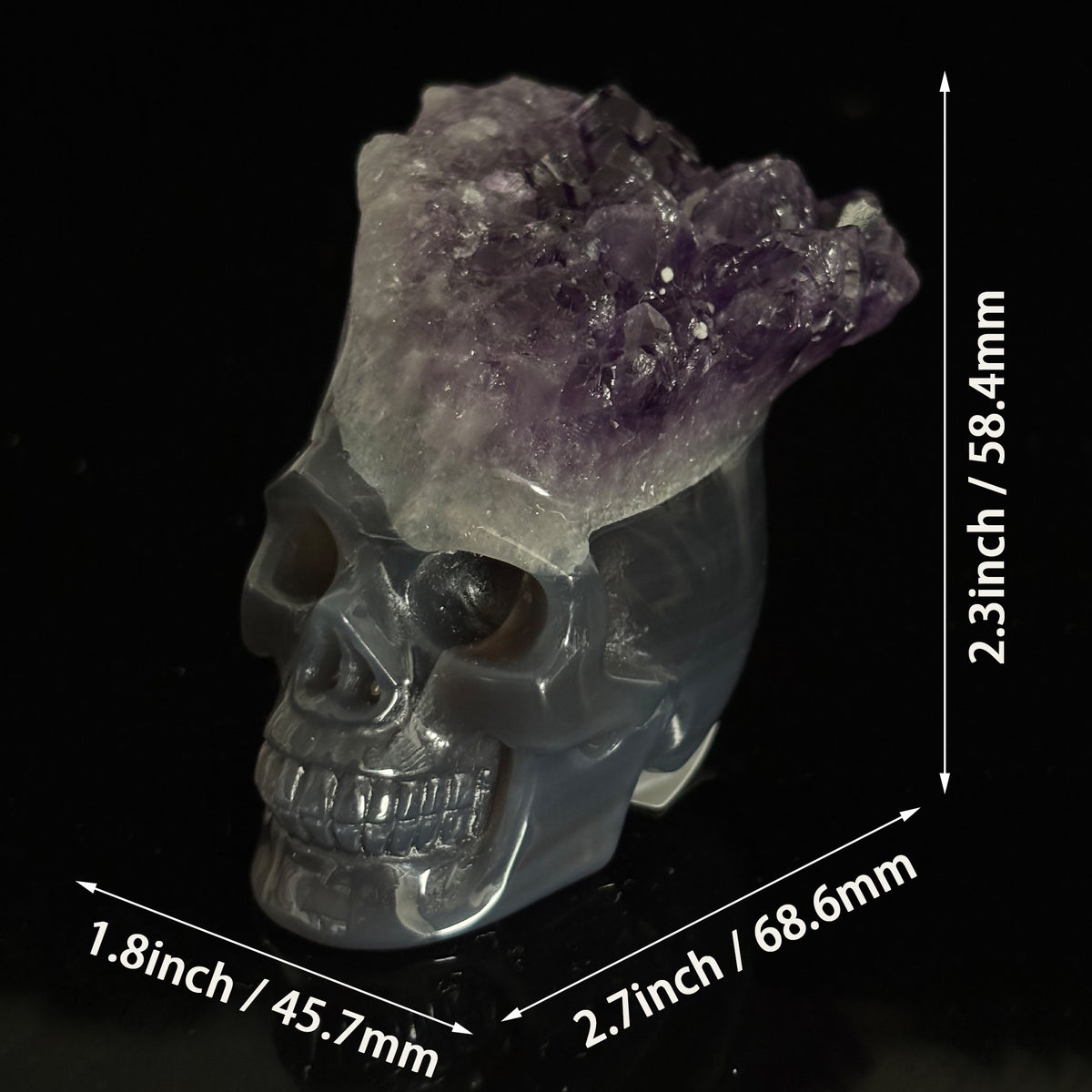 Amethyst Cluster Crystal Skull - Pattern H